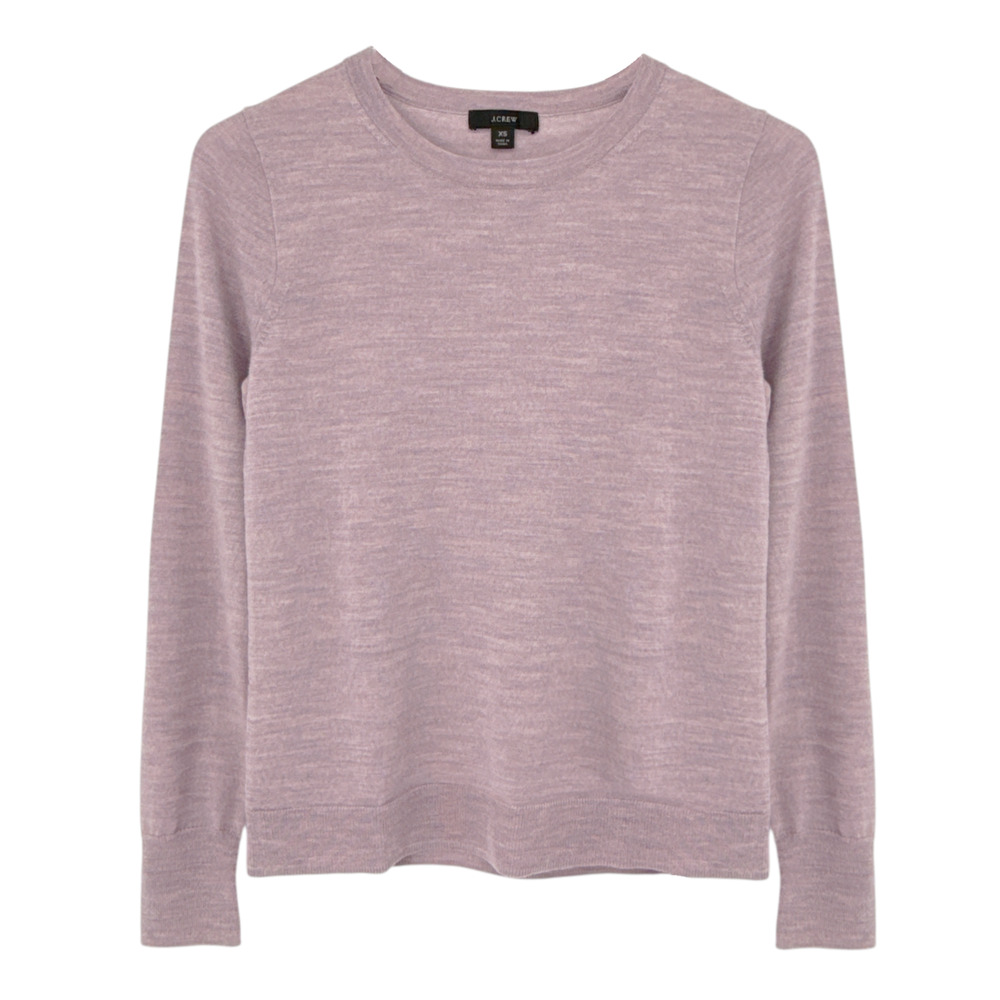 J.CREW Margot Crewneck Sweater in Faded Lavender Multi Heather XS